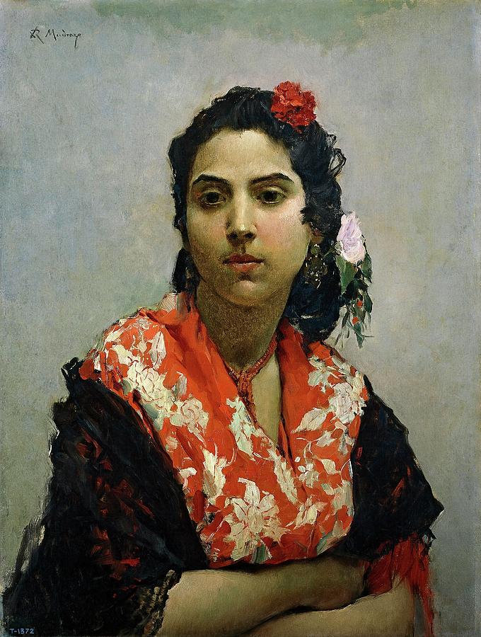 Raimundo de Madrazo y Garreta / A Gypsy, 1872, Spanish School. Painting by Raimundo de Madrazo y Garreta -1841-1920-