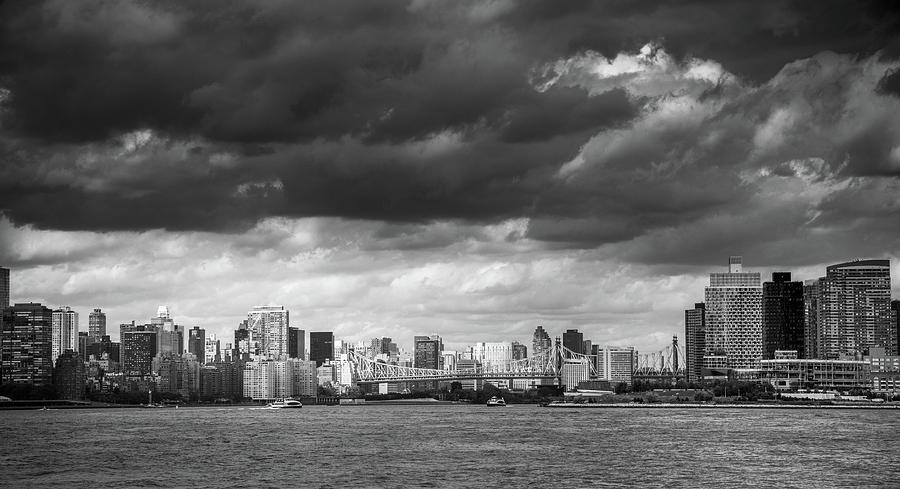 Rain Clouds Over New York In Black and White Photograph by Greg and Chrystal Mimbs