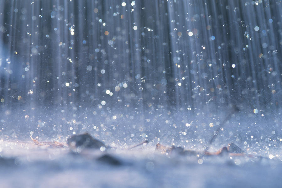 Rain Falling On Ground Photograph by David De Lossy