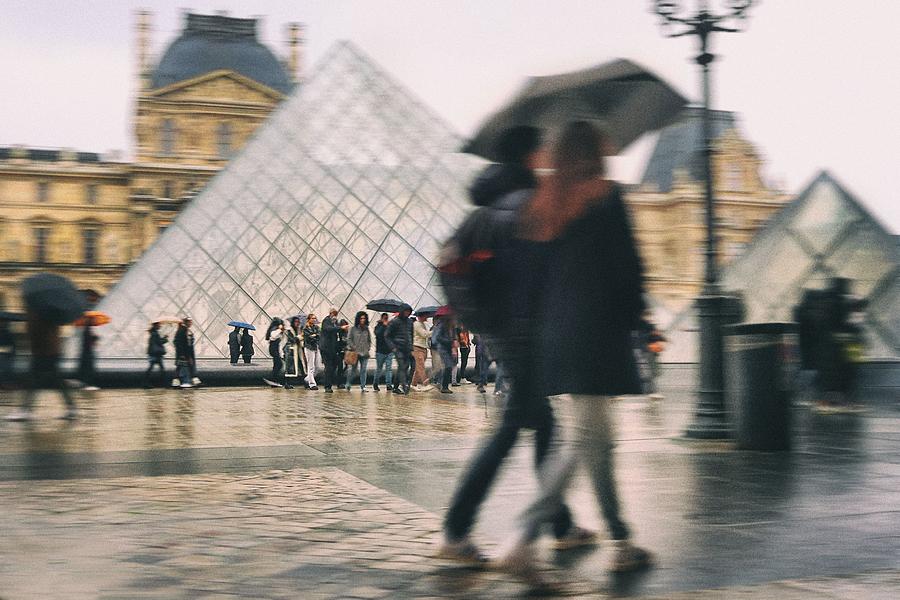 Creative Edit Photograph - Rain In Paris by Ariel Ariel