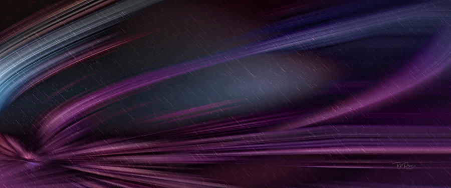 Rain on Purple Digital Art by Bill Posner