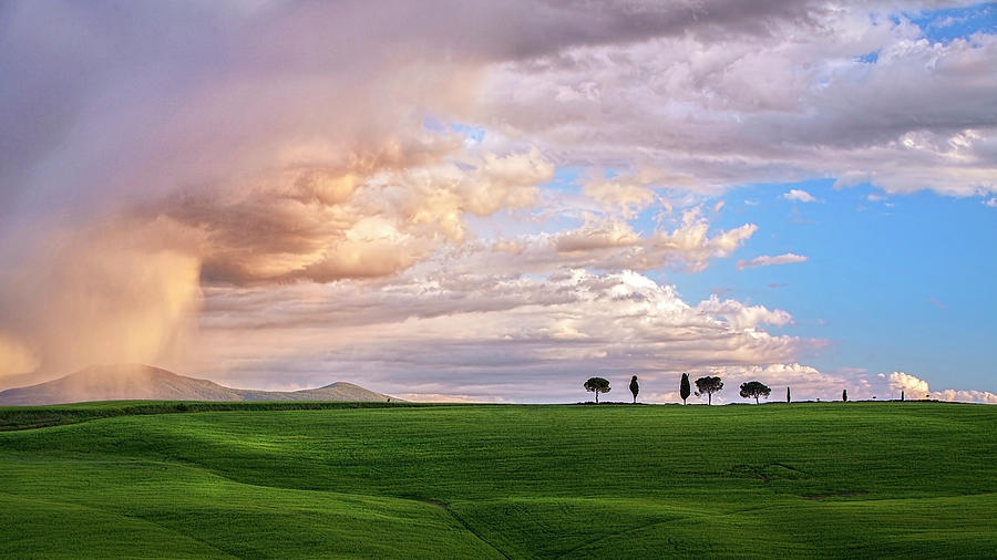 Rain on The Tuscan Plain Photograph by Harriet Feagin