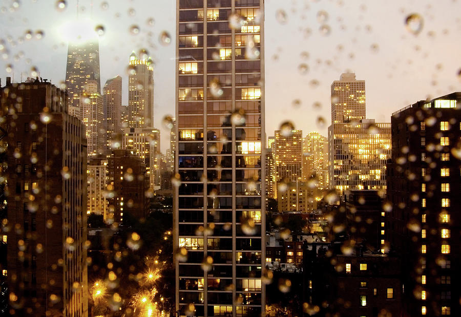 Rain Splattered Window Photograph by Alex Fradkin