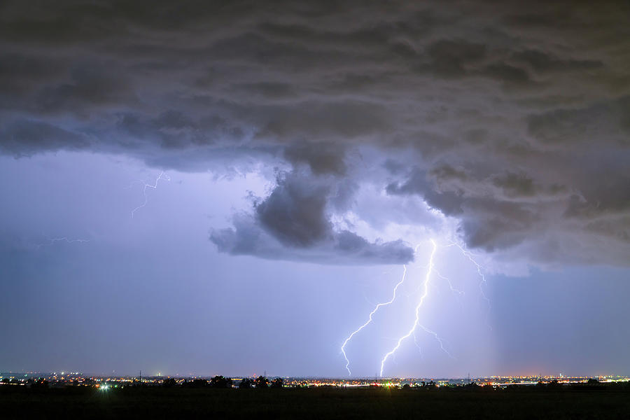 Rain Wall and Double Lightning Striking Photograph by James BO Insogna