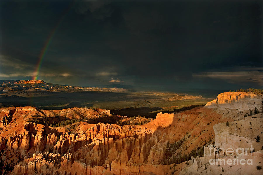 Rainbow And Thunderstorm Bryce Canyon National Park Ut Photograph by Dave Welling