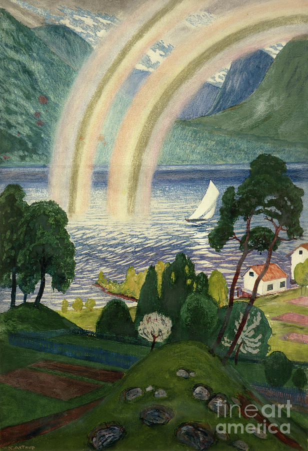 Rainbow, Big Rainbow, 1912 Painting by Nikolai Astrup