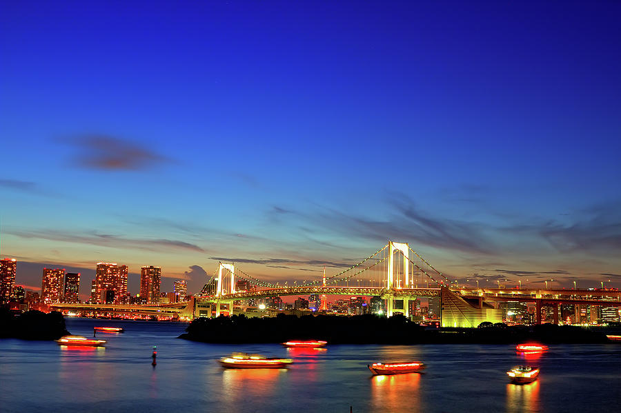 Rainbow Bridge And The Tokyo Skyline At Photograph by Agustin Rafael C. Reyes