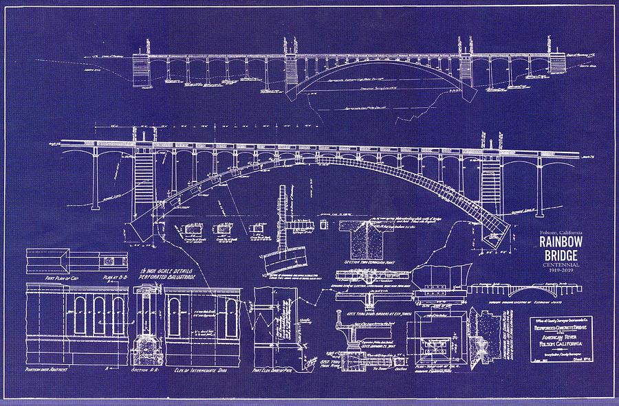 Rainbow Bridge Blueprint Photograph By Vince Migliore