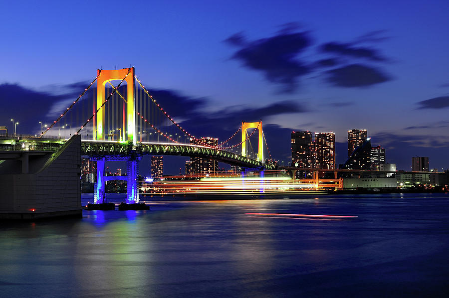 Rainbow Bridge Over Tokyo Bay At Photograph by Vladimir Zakharov