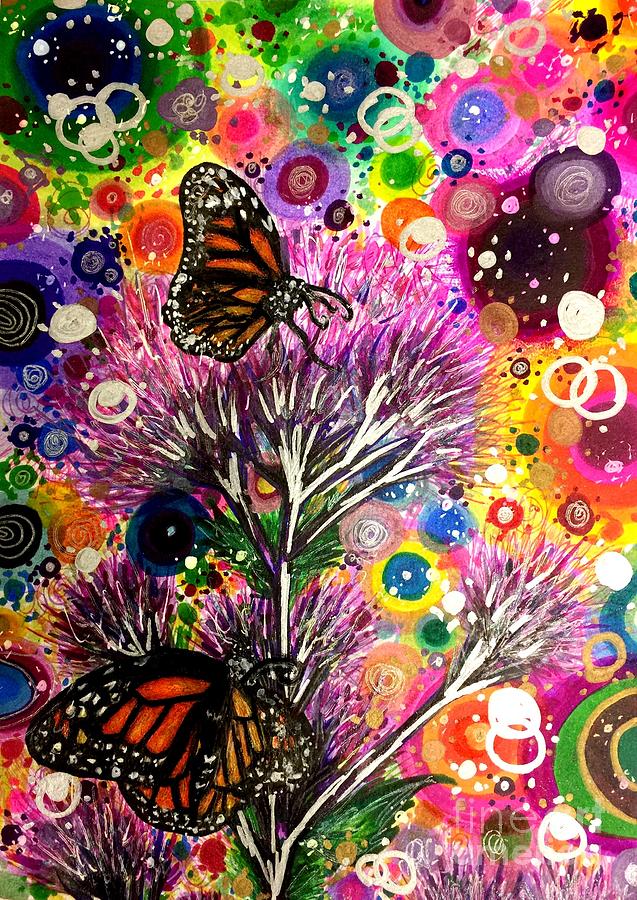 Rainbow Bubbles and Butterflies Drawing by Ally Spray - Fine Art America