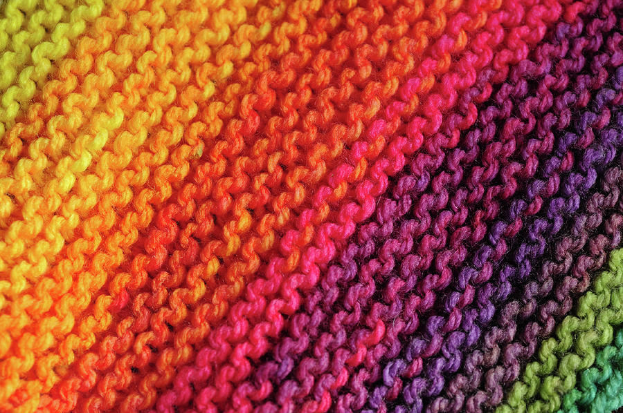 Rainbow Colors and Knitting Passion Photograph by Jenny Rainbow