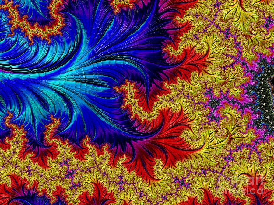 Rainbow Coral Reef Fractal Abstract Art Digital Art by Rose Santuci-Sofranko