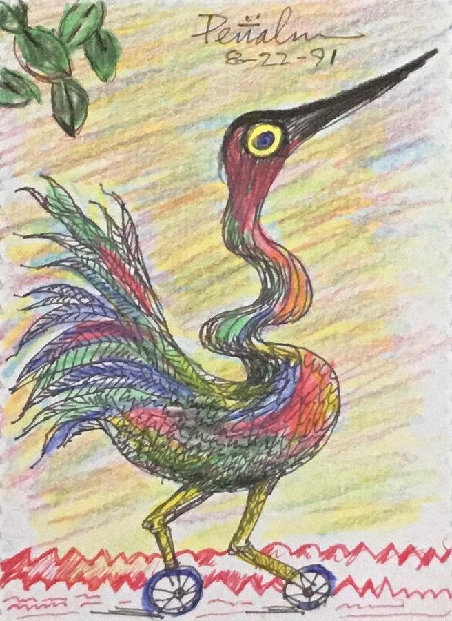 Rainbow Crane on Wheels Drawing by Ricardo Penalver deceased