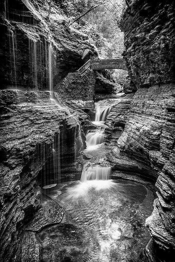 Waterfall Photograph - Rainbow Falls Gorge - Watkins Glen by Stephen Stookey