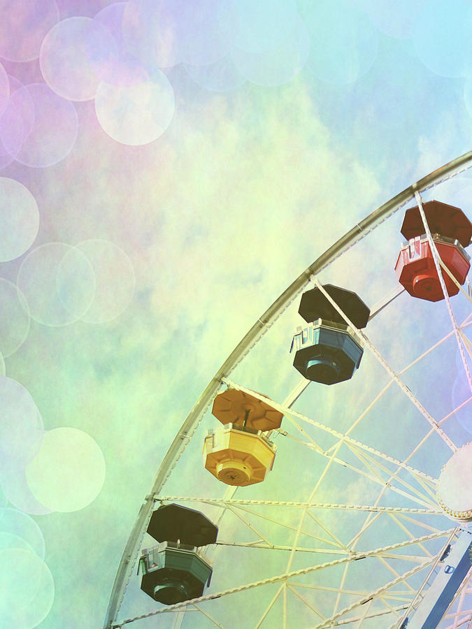 Ferris Wheel Photograph - Rainbow Ferris Wheel V by Sylvia Coomes