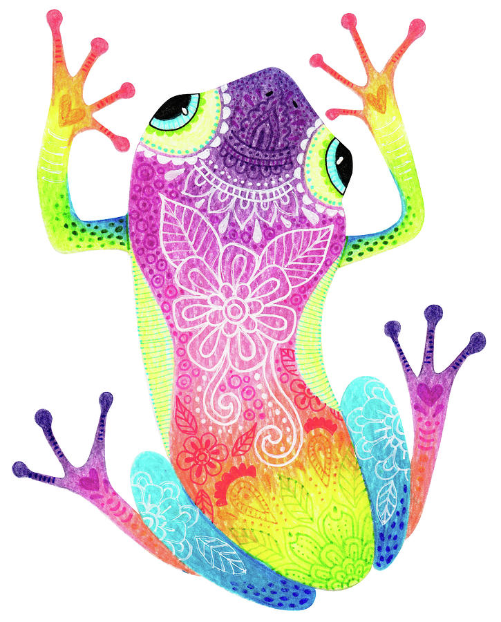 Amphibians Digital Art - Rainbow Frog by Hello Angel