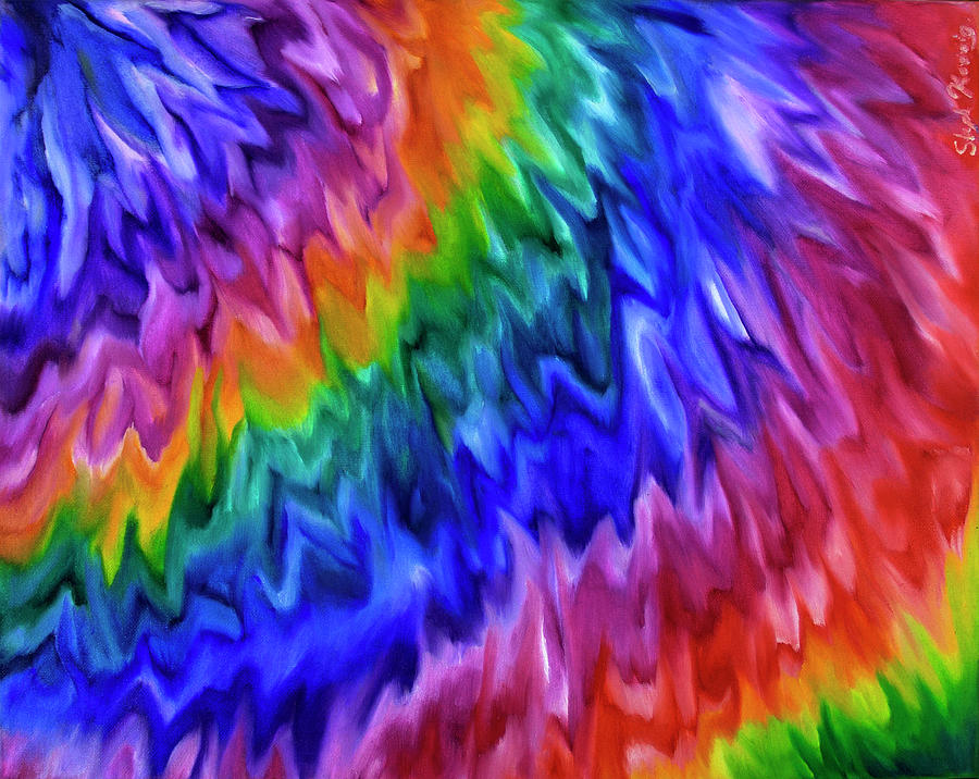 Abstract Painting - Rainbow Gemstone by Stephanie Analah