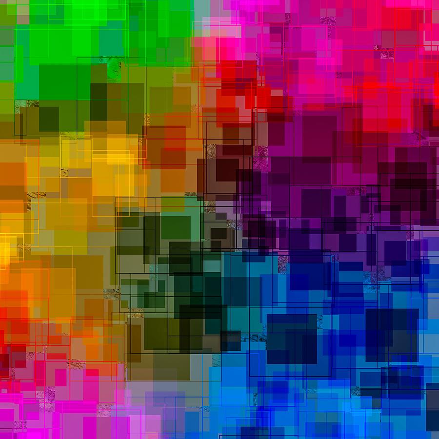 Rainbow Geometric Pattern Design Digital Art
