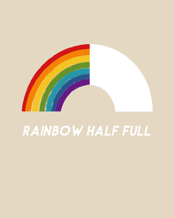 Rainbow Half Full- Art by Linda Woods Mixed Media by Linda Woods