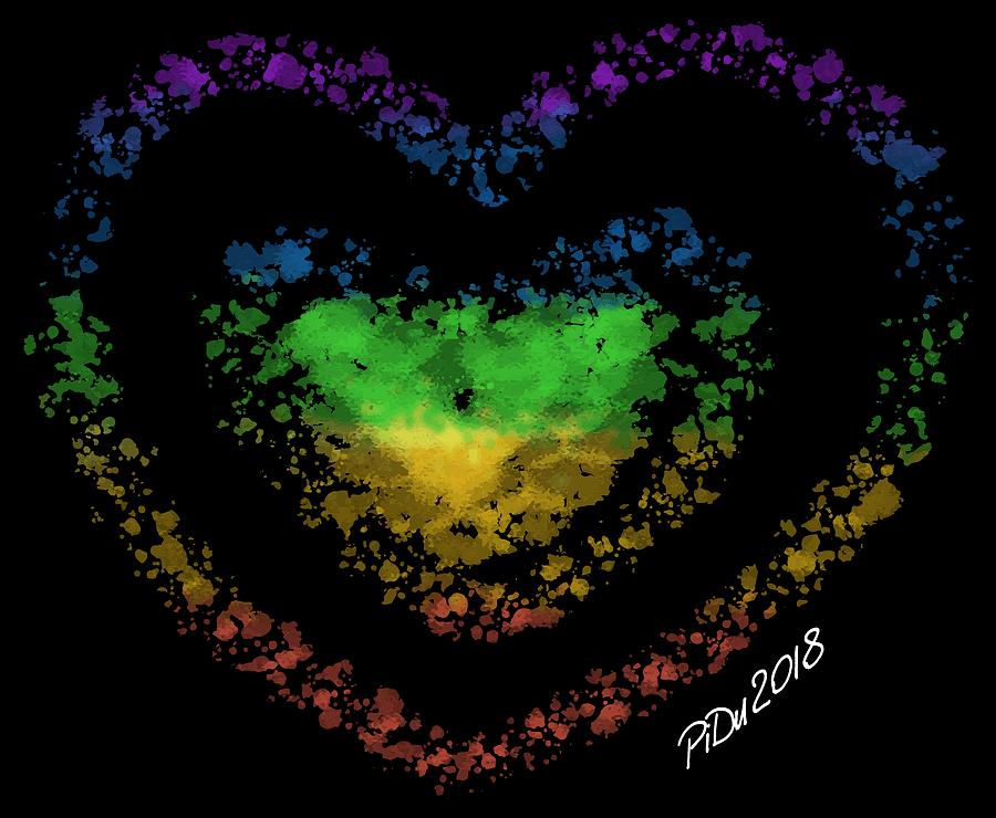 Rainbow Heart Digital Art by Piotr Dulski