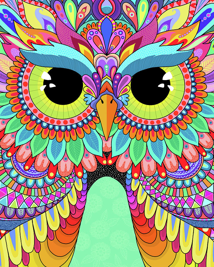 Owl Digital Art - Rainbow Hoot by Hello Angel