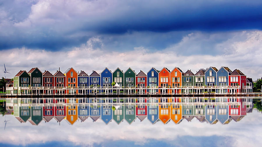 Architecture Photograph - Rainbow Houses by Henk Langerak