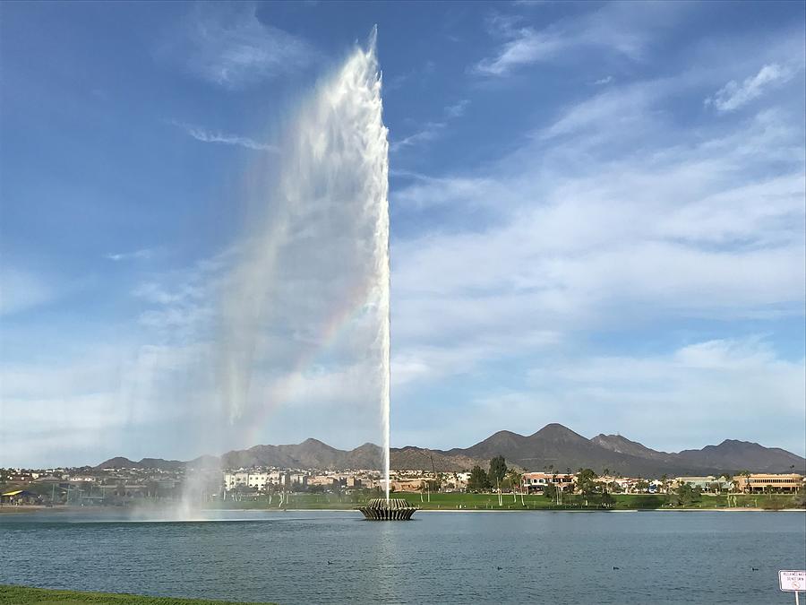 Rainbow in the Fountain-2 Photograph by Nicole Zenhausern