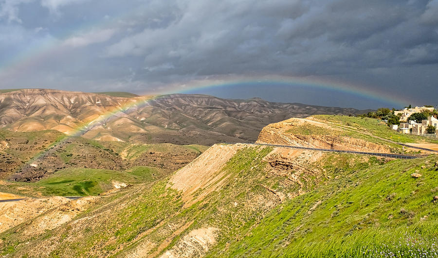 Rainbow in the Judean Desert 2 Photograph by Roberta Kayne