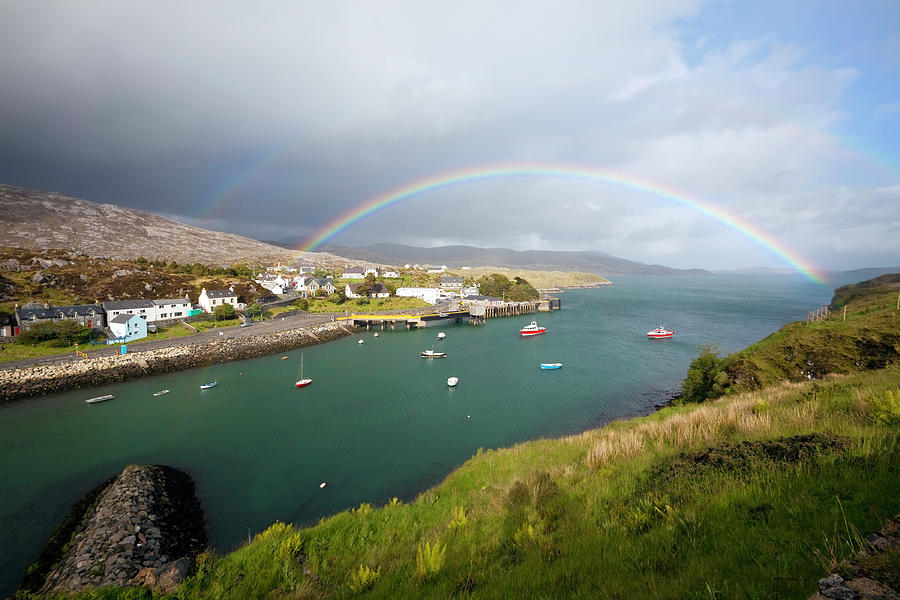 Rainbow In The Outer Hebrides Tarbert Photograph by Nicolamargaret