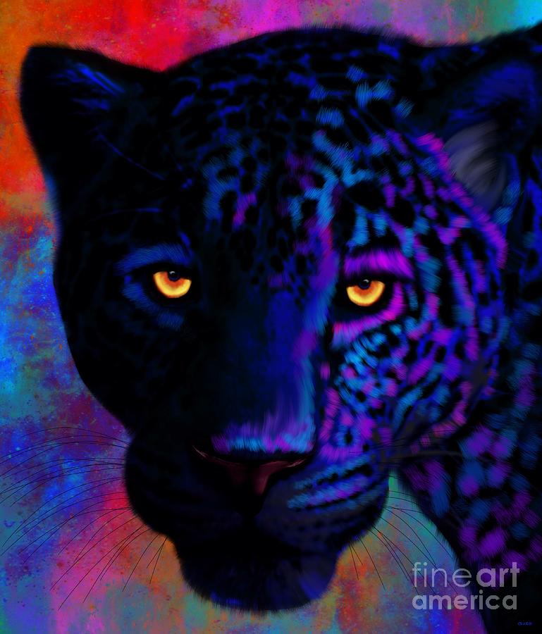 Rainbow Jaguar Digital Art by Nick Gustafson
