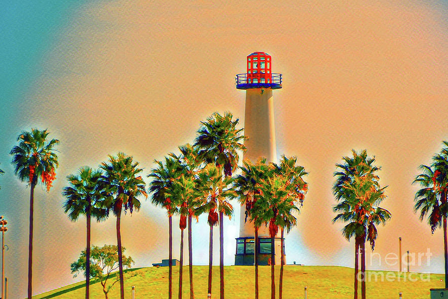 Rainbow Lighthouse Green/Yellow Theme Digital Art by Joe Lach