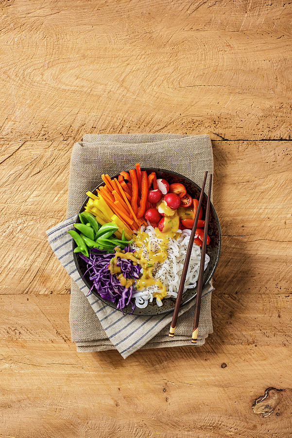 Rainbow Noodle Bowl Photograph by Jonathan Short