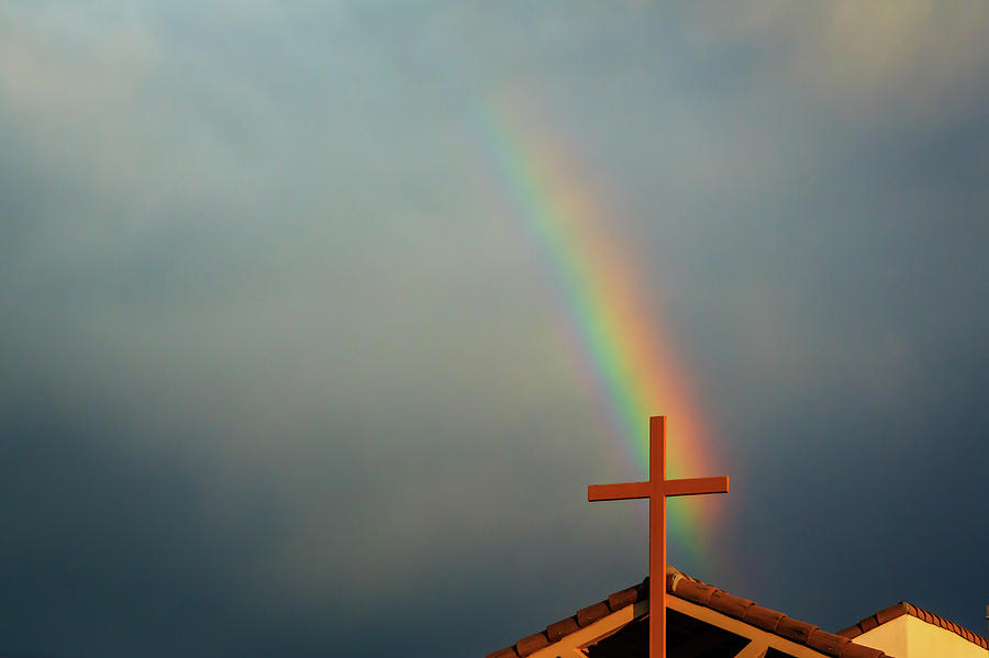 Rainbow on the Cross Photograph by Dennis Swena
