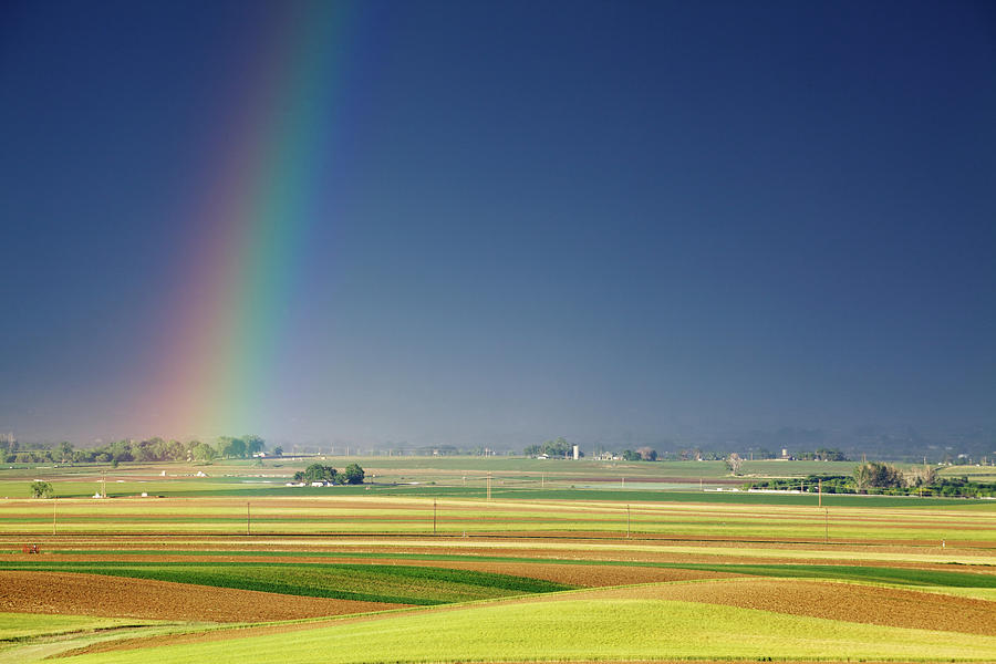 Rainbow Over Agricultural Area Photograph by Beklaus