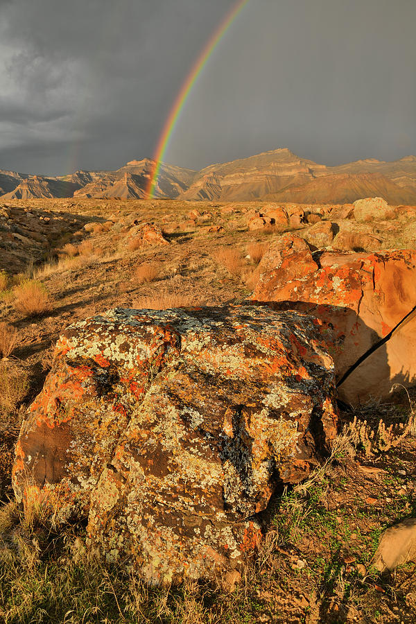 Rainbow over Book Cliffs in Colorado Photograph by Ray Mathis