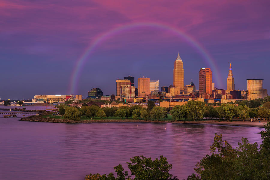 Rainbow Over Cleveland Photograph by Galloimages Online