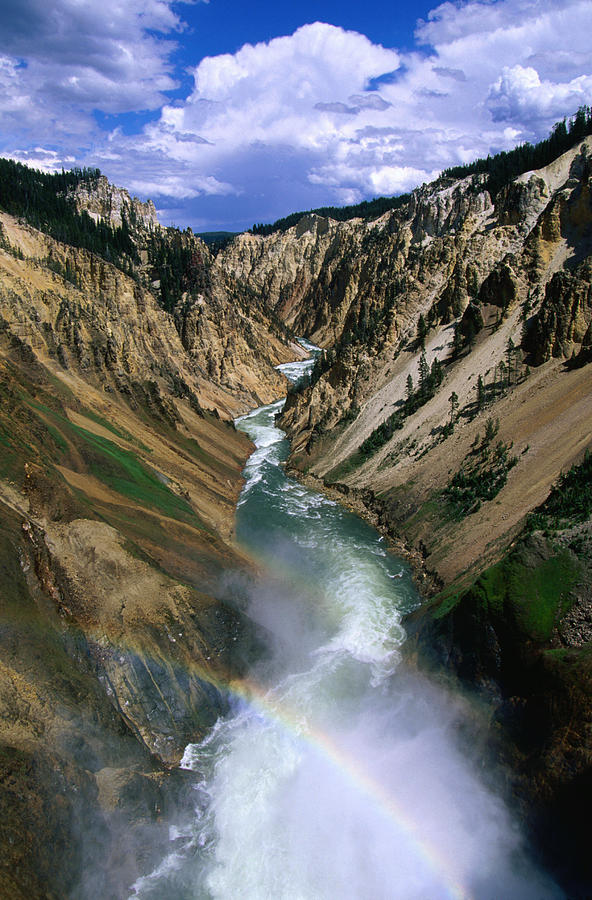 Rainbow Over River At Lower Falls, Part Photograph by John Elk Iii