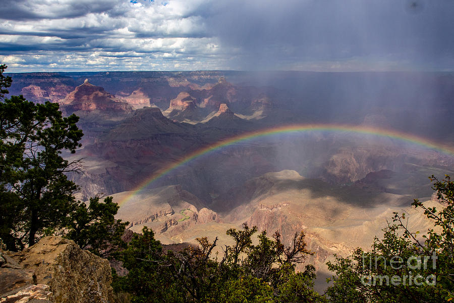 Rainbow Over the Grand Canyon Photograph by L Bosco