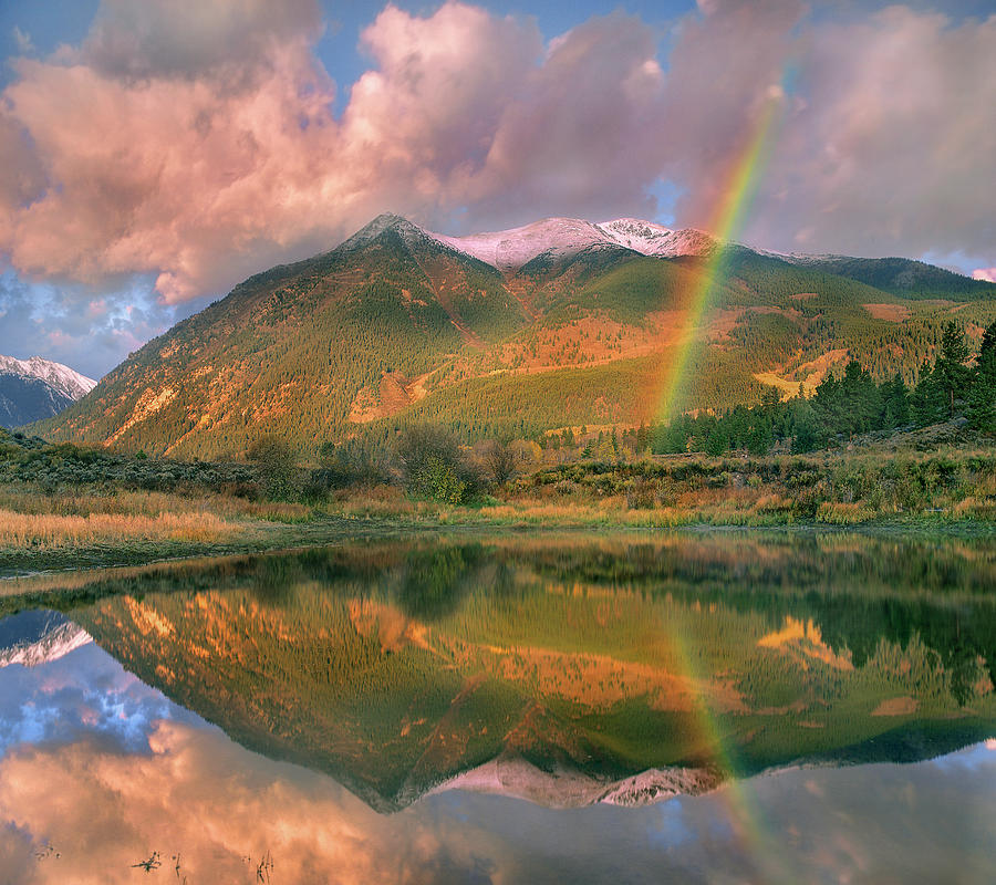 Rainbow Over Upper Twin Lake And Sawatch Range, Colorado Photograph by Tim Fitzharris
