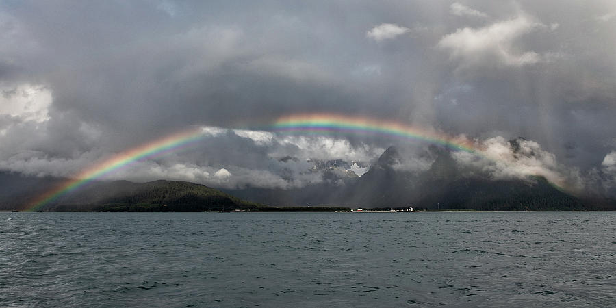 Rainbow Panorama in Resurrection Bay Photograph by Tony Hake
