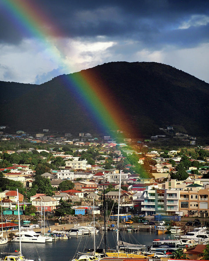 Rainbow Pot of Gold at Basseterre, St. Kitts Photograph by Bill Swartwout