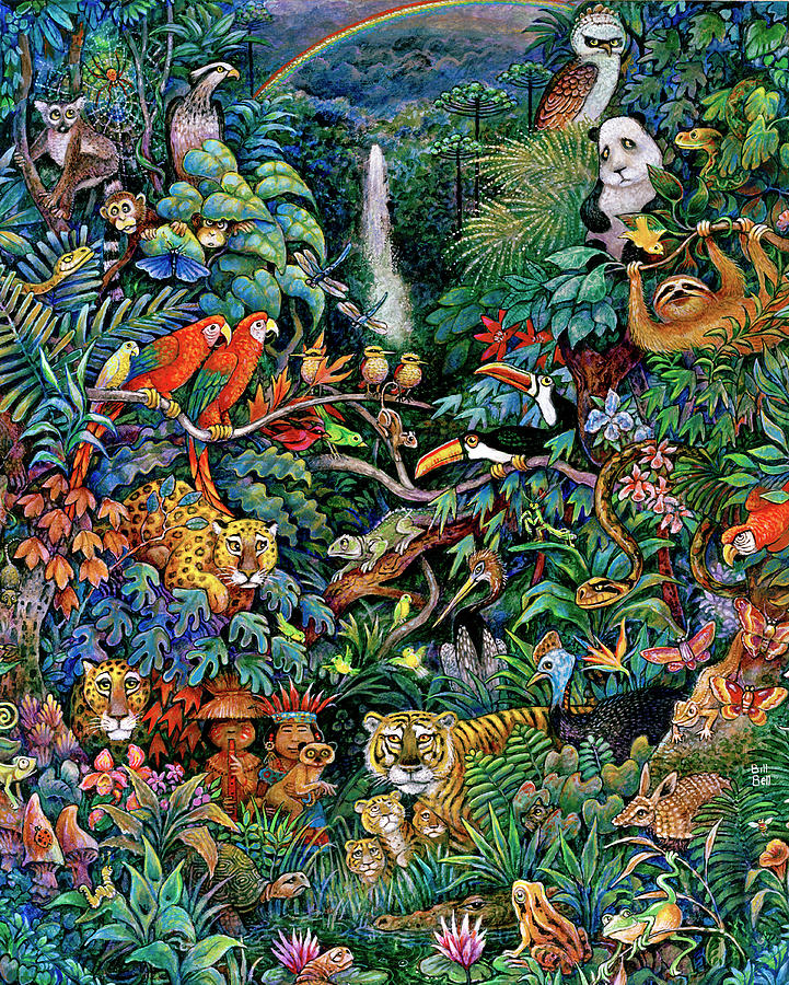 Animal Painting - Rainbow Rainforest by Bill Bell