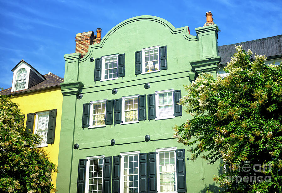 Rainbow Row Photograph - Rainbow Row Green In Charleston by John Rizzuto Rainbow Row Photograph - Rainbow Row Green In Charleston by John Rizzuto