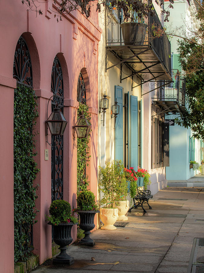 Rainbow Row Morning Light 2 Photograph by Donnie Whitaker