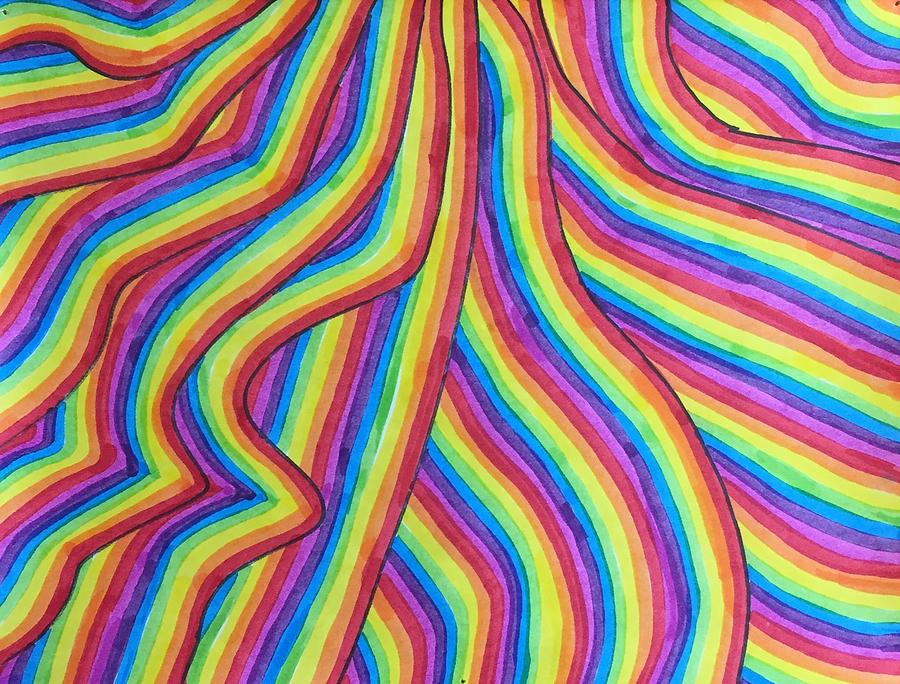 Rainbow Squiggles Drawing by Holden Guckenberg - Fine Art America