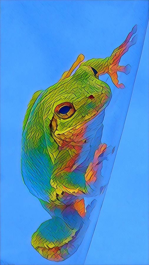 Rainbow Tree Frog Mixed Media by Susan Rydberg