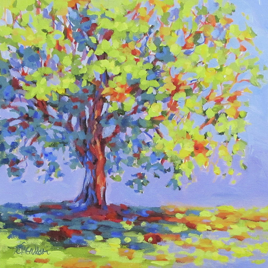 Rainbow Tree Painting by Karen Ilari