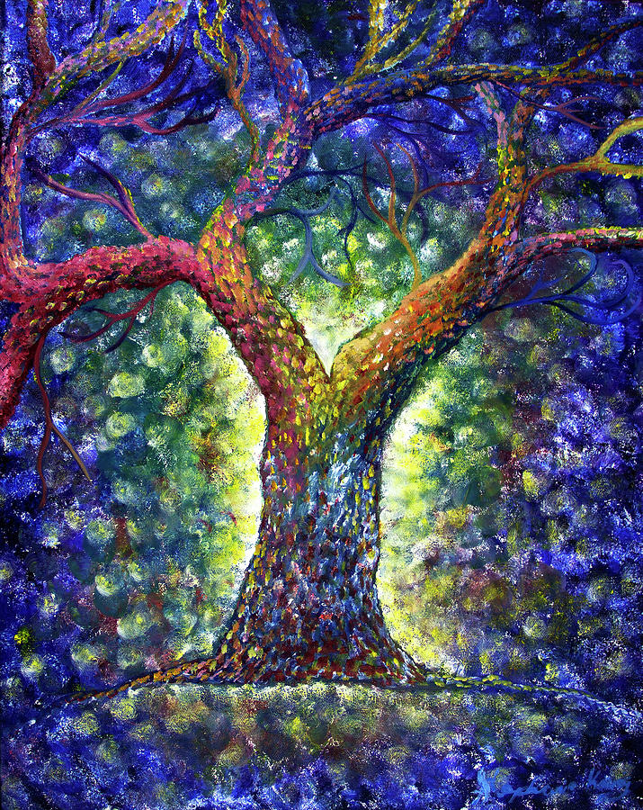 Nature Painting - Rainbow Tree by Stephanie Analah