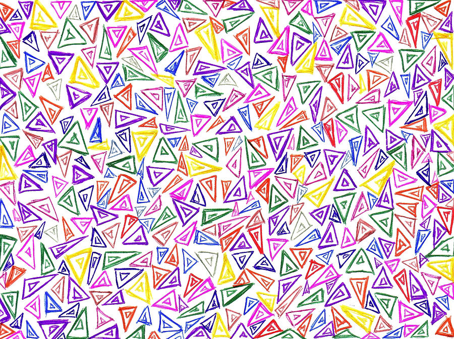 Rainbow Triangles Drawing by Atticus Silk | Fine Art America