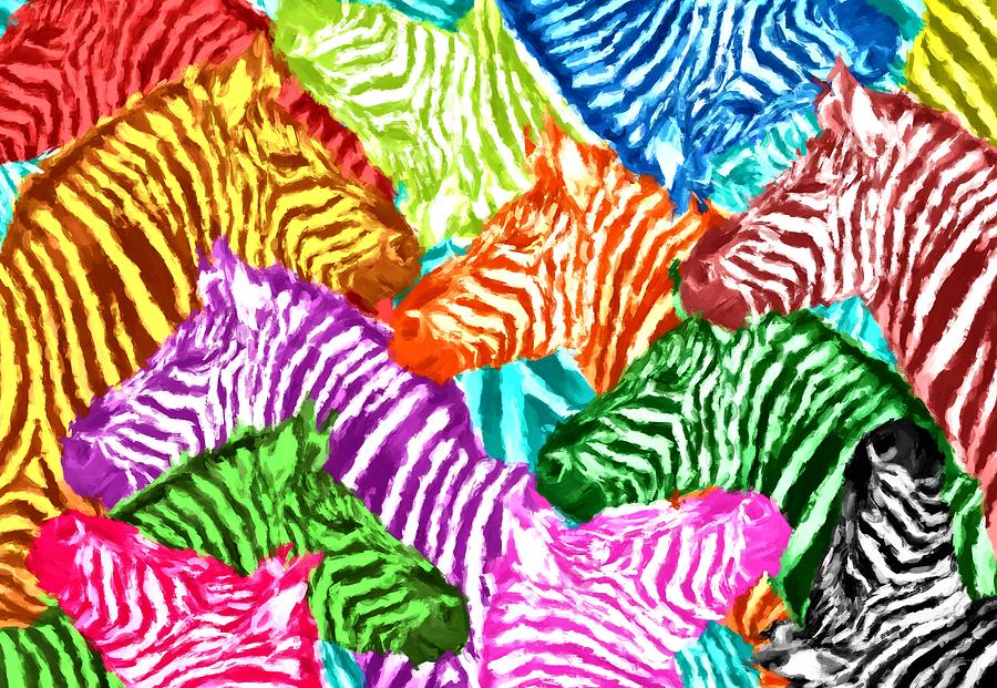 Rainbow Zebra Painting by ArtMarketJapan